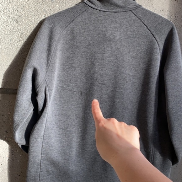 The North Face Gray Waffle Fleece Backed Zip Up Jacket - Picture 10 of 15